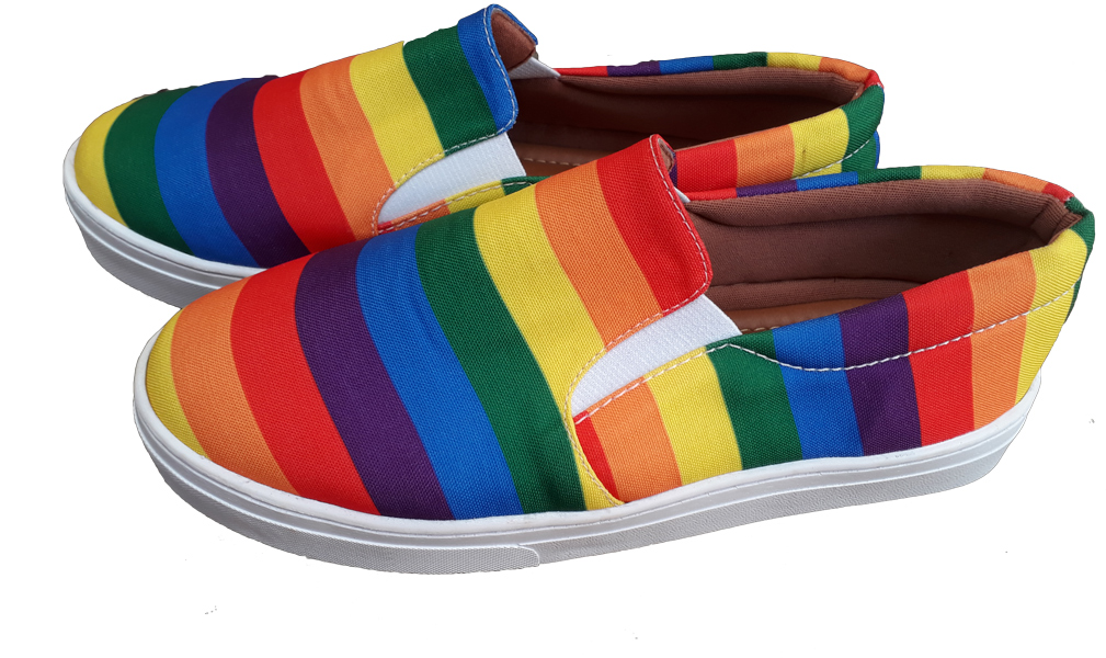Tênis Slip On Arco Iris LGBT Unissex Conforto, Ideal P/ O Dia A Dia.